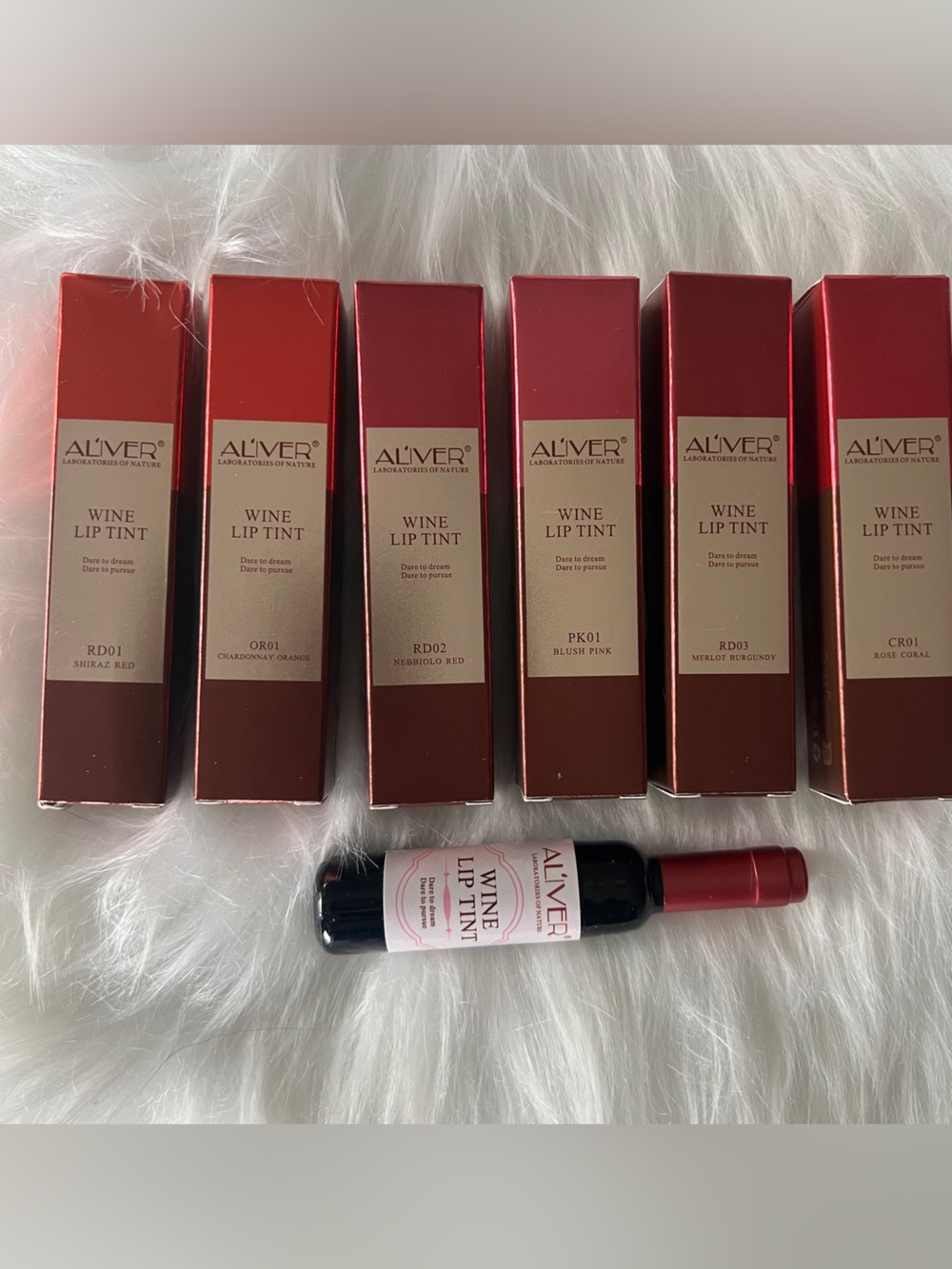 💋add to your Bundle for $5 each ALIVER Lip Tint Stain Wine Bottle NWT Man Zi Mia